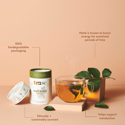Tease Tea tube-refill > wellness > biodegradable > tea > yerba mate > energy tea > metabolism tea Maté Boost Refill Maté Boost Tea Refill | Energy Support - Tease Wellness Blends
