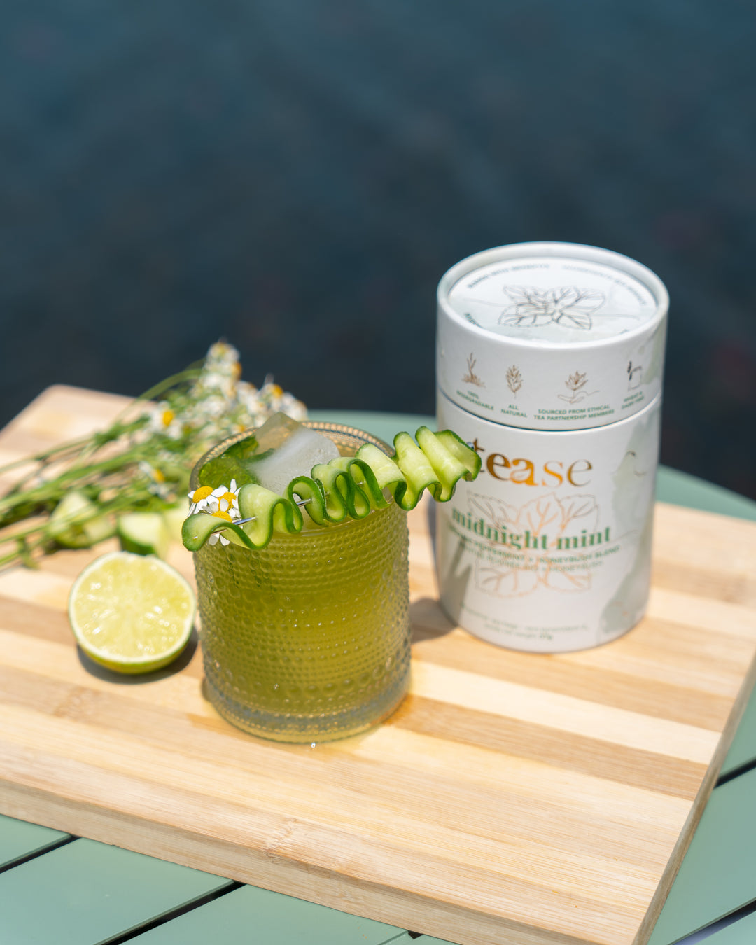 Refreshing Cucumber Chamomile Mint Mocktail