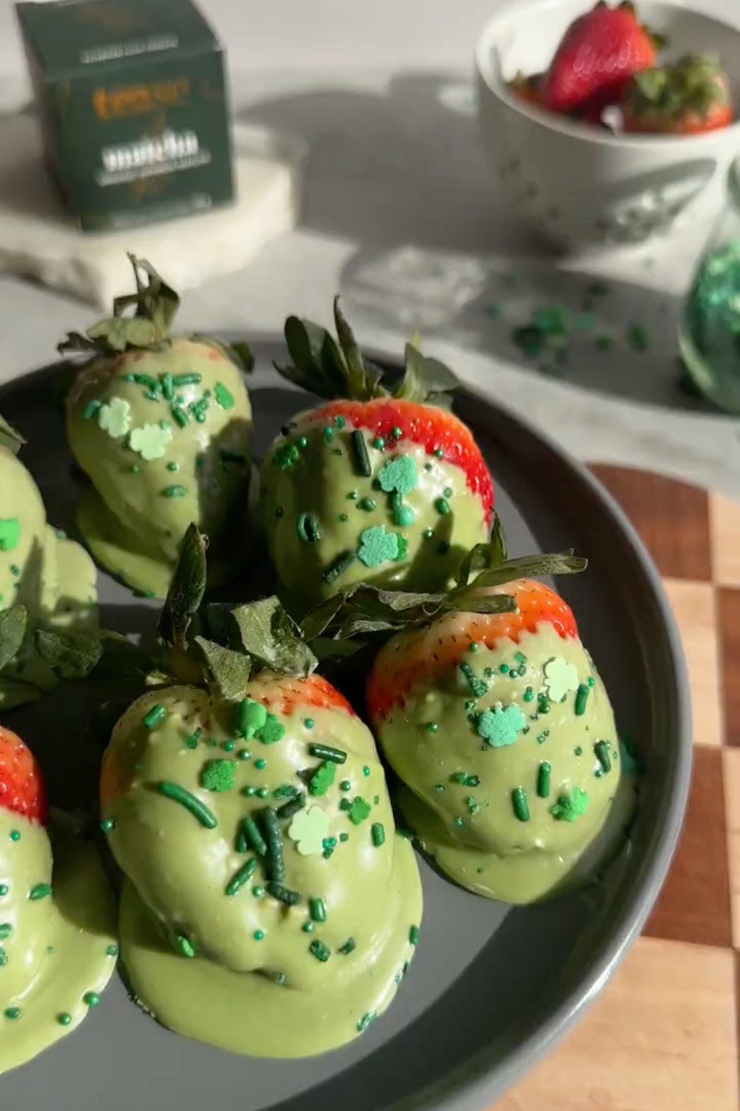 Matcha Covered Strawberries
