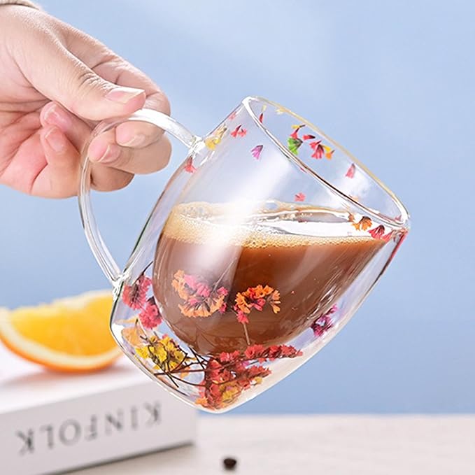 Floral Glass Tea Perfect Tea Mug
