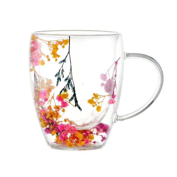 Floral Glass Tea Perfect Tea Mug