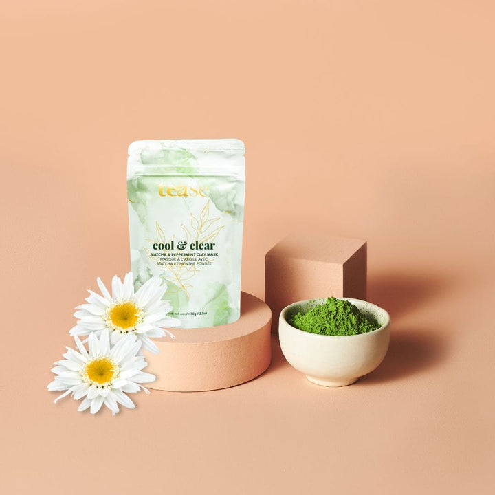 Tease Tea blended green tea Cool & Clear Matcha Face Mask - 70g Cool & Clear Matcha Face Mask Clarifying Matcha Face Mask - Tease Wellness Blends
