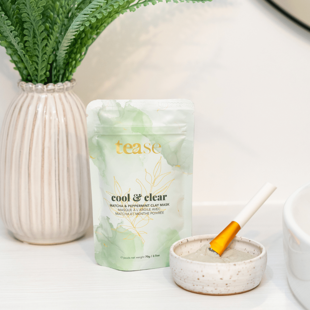 Tease Tea blended green tea Cool & Clear Matcha Face Mask - 70g Cool & Clear Matcha Face Mask Clarifying Matcha Face Mask - Tease Wellness Blends