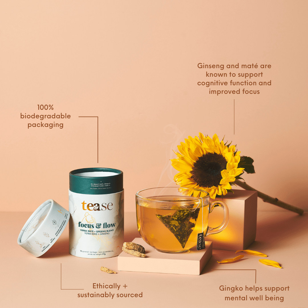 Tease Tea blended green tea Focus & Flow Refill Focus & Flow Tea Refill  | Cognitive Support - Tease Wellness Blends