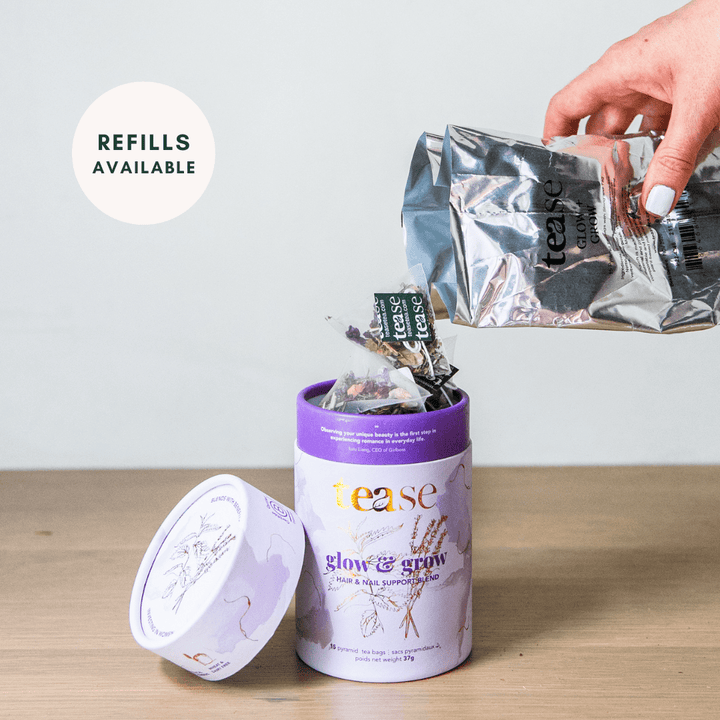 Tease Tea blended green tea Glow & Grow Glow & Grow Tea | Hair & Nail Support - Tease Wellness Blends
