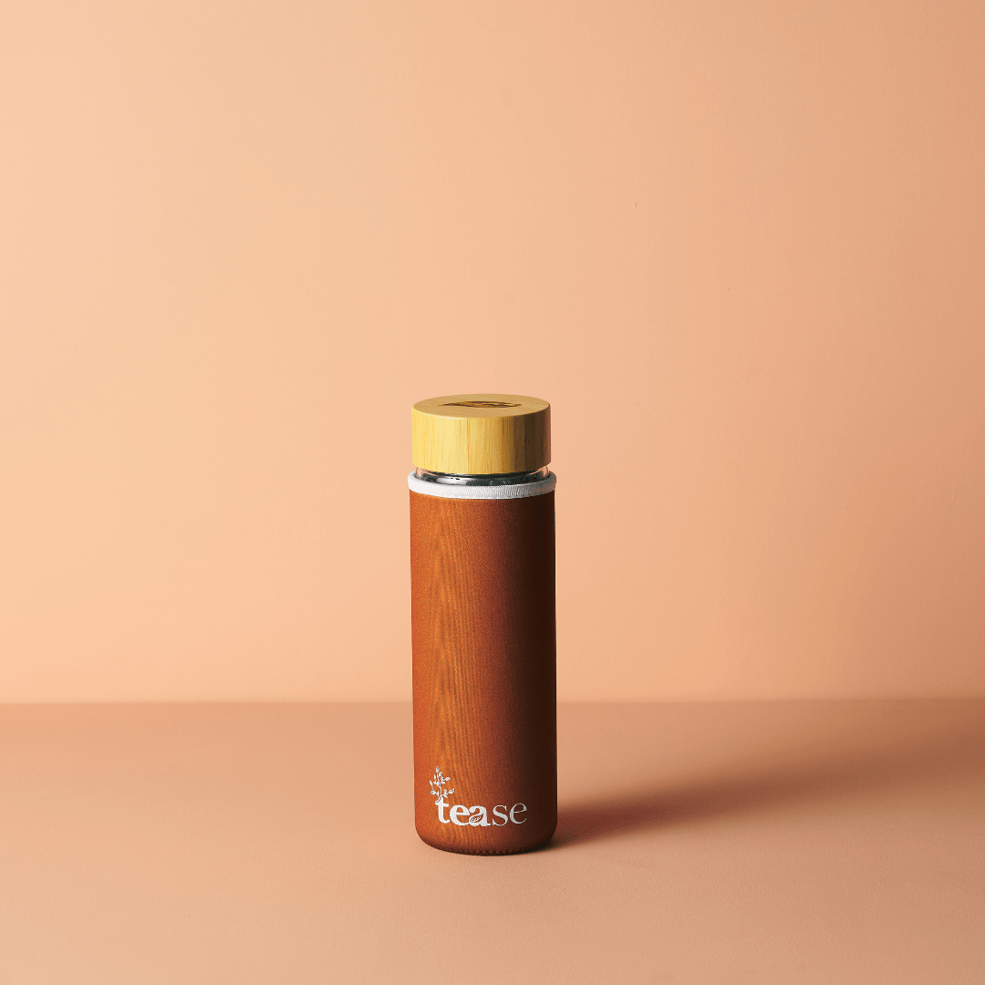 Tease Tea Tease > Drinkware > Tumblers Cinnamon 3 in 1 Sustainable Glass and Bamboo Tea Tumbler 3-in-1 Glass And Bamboo Tumbler - Tease Wellness Blends