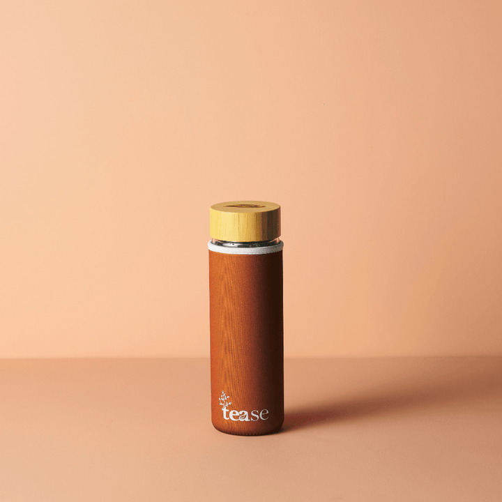 Tease Tea Tease > Drinkware > Tumblers Cinnamon 3 in 1 Sustainable Glass and Bamboo Tea Tumbler 3-in-1 Glass And Bamboo Tumbler - Tease Wellness Blends