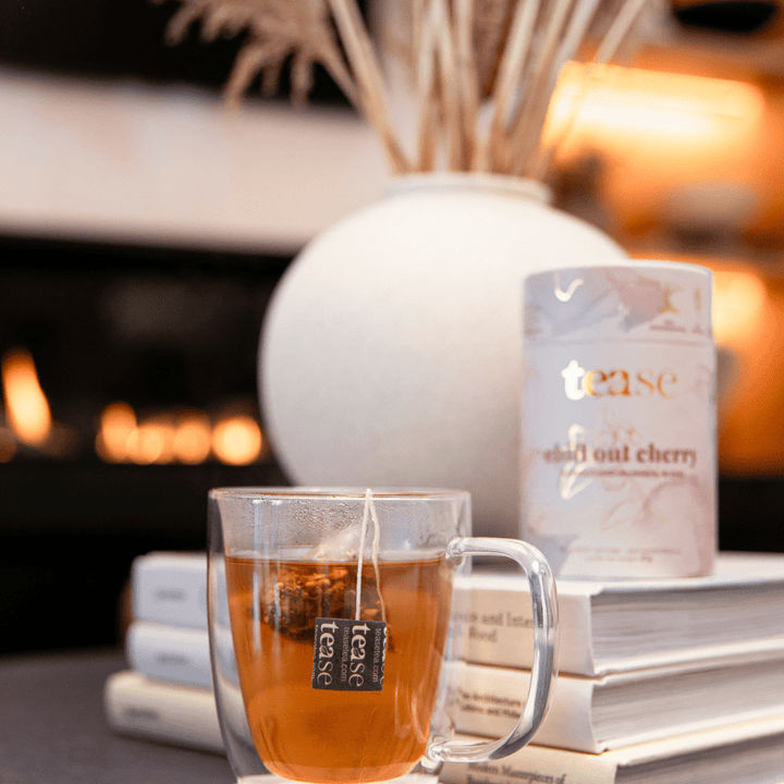 Tease Tea tube-refill > wellness > biodegradable > tea > ashwagandha > stress tea Chill Out Cherry Chill Out Cherry Adaptogen Tea | Stress Support - Tease Wellness Blends