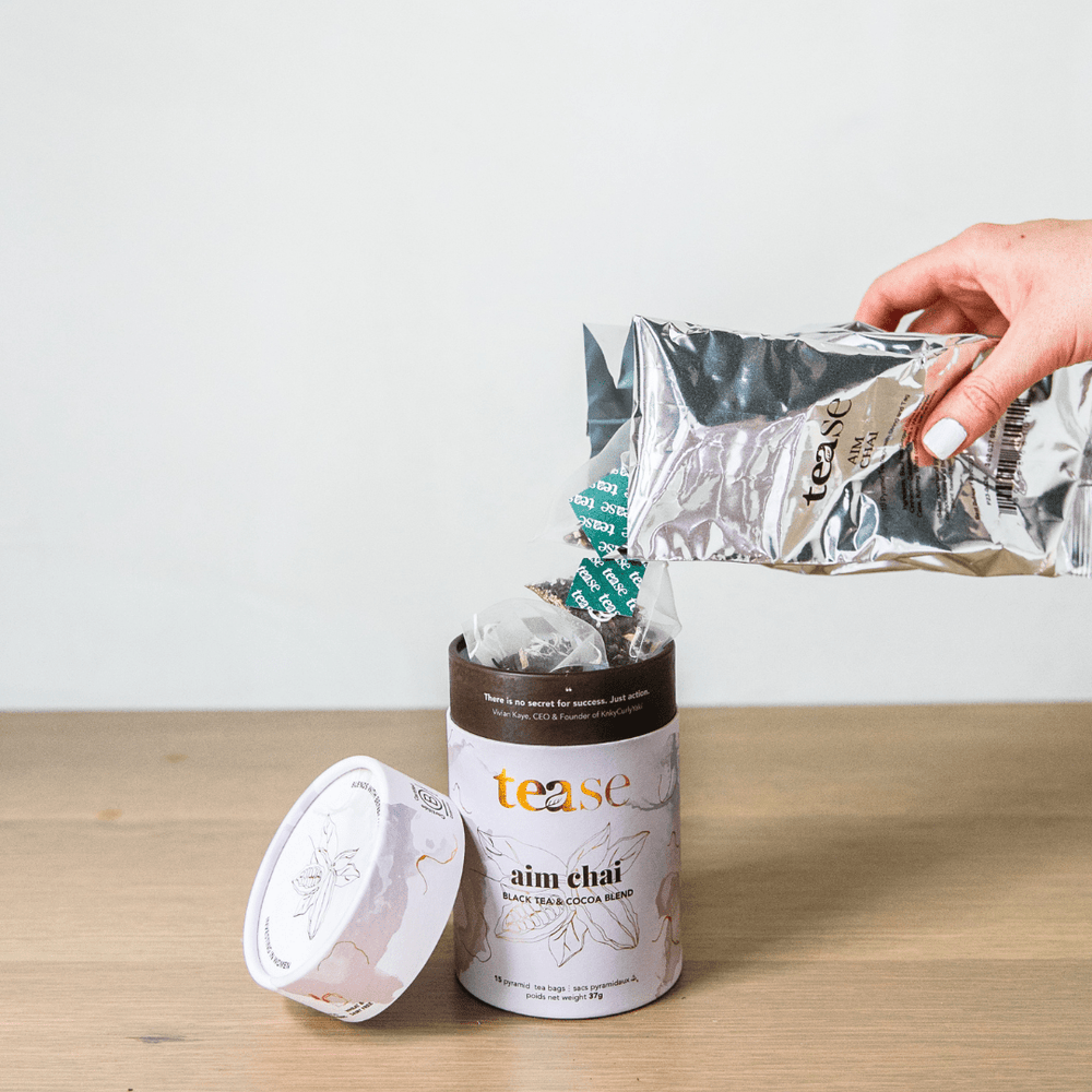 Tease Tea tube-refill > wellness > biodegradable > tea > confidence tea > energy tea Aim Chai Refill Aim Chai Tea Refill | Energy Support - Tease Wellness Blends