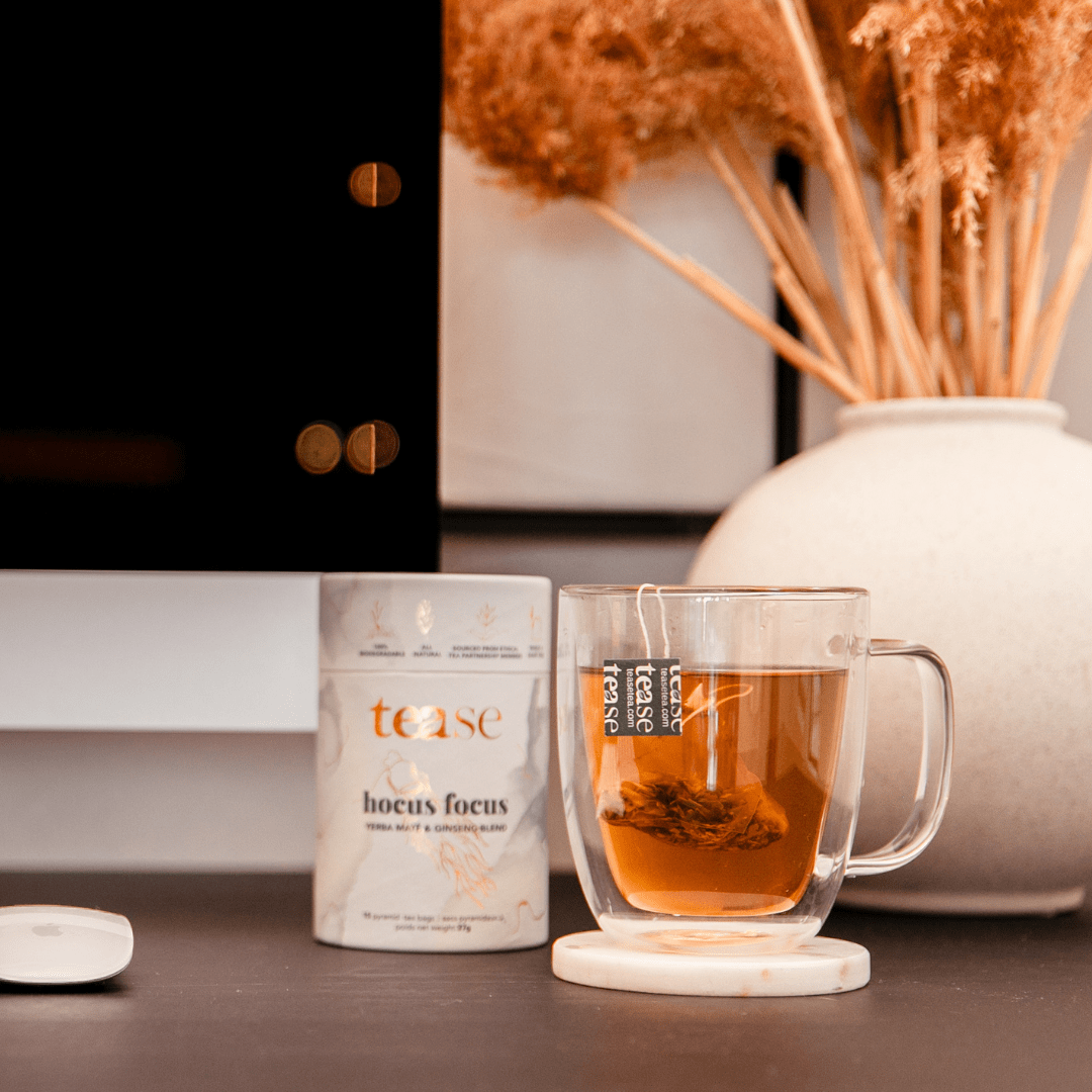 Tease Tea tube-refill > wellness > biodegradable > tea > focus tea > yerba mate > gingko > ginseng > energy tea Hocus Focus Hocus Focus Tea | Cognitive Support - Tease Wellness Blends