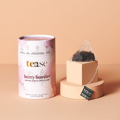 Tease Tea tube-refill > wellness > biodegradable > tea > immunity tea > antioxidants > elderberry Berry Booster Berry Booster Tea - Immunity Support - Tease Wellness Blends
