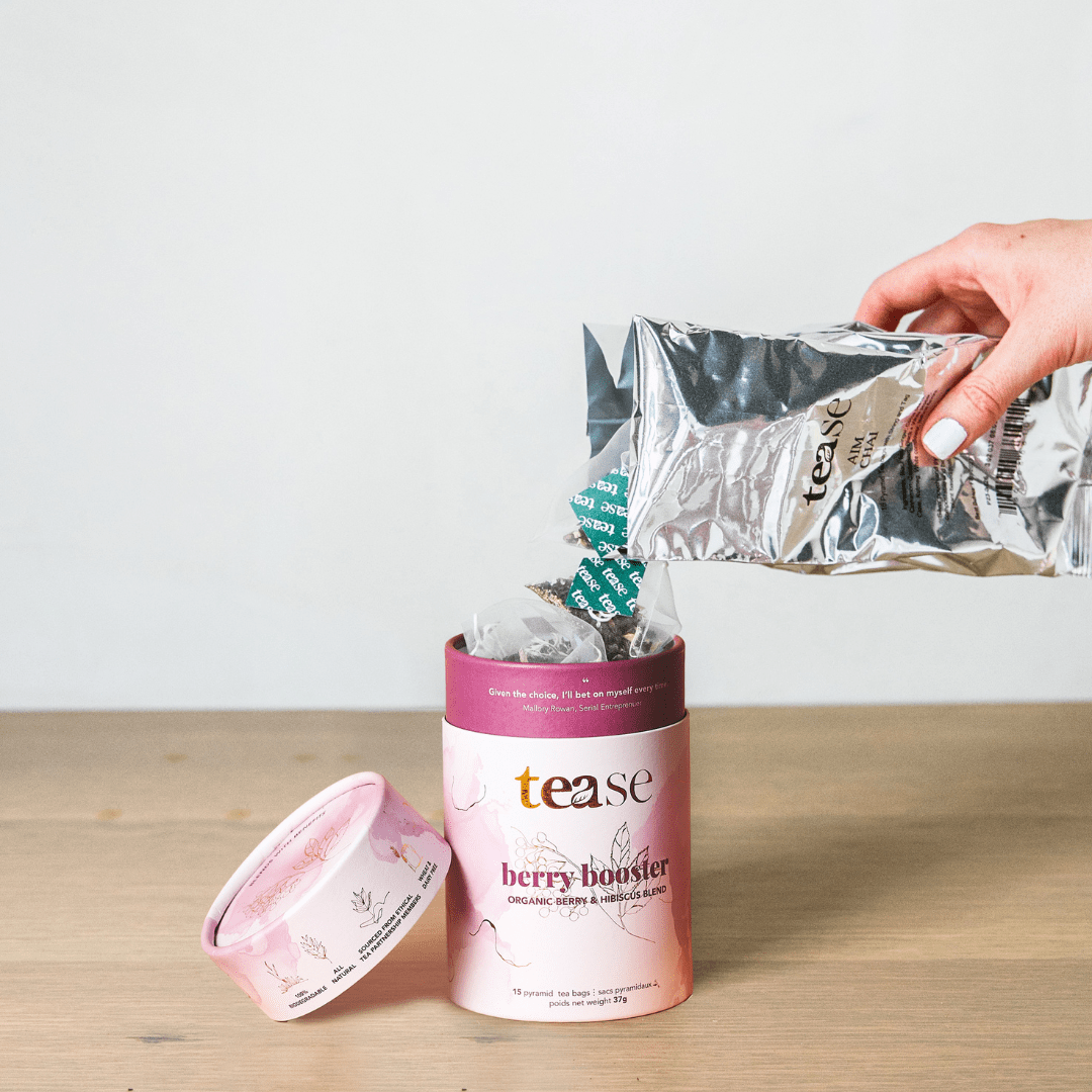 Tease Tea tube-refill > wellness > biodegradable > tea > immunity tea > antioxidants > elderberry Berry Booster Refill (Organic) Berry Booster Tea Refill | Immunity Support - Tease Wellness Blends