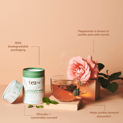 Tease Tea tube-refill > wellness > biodegradable > tea > mint tea > digestion tea > relaxing tea Midnight Mint Refill Midnight Mint Tea Refill | Digestion Support - Tease Wellness Blends