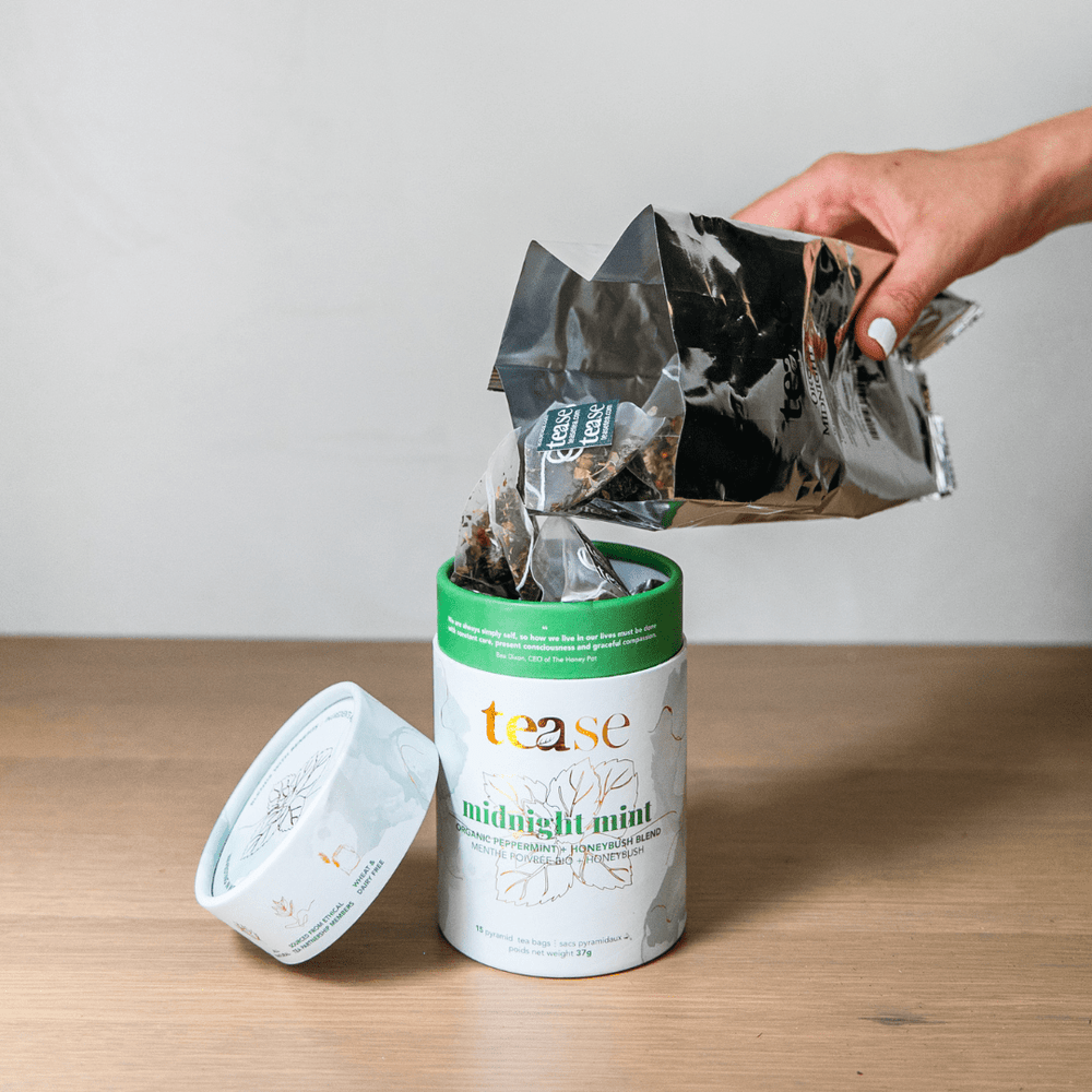 Tease Tea tube-refill > wellness > biodegradable > tea > mint tea > digestion tea > relaxing tea Midnight Mint Refill Midnight Mint Tea Refill | Digestion Support - Tease Wellness Blends