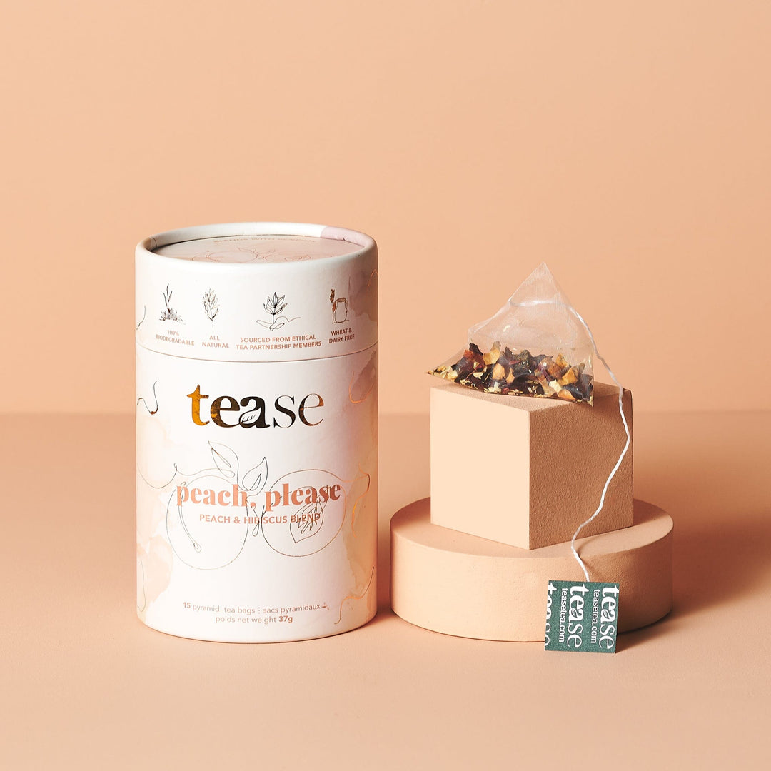 Tease Tea tube-refill > wellness > biodegradable > tea > peach tea > hibiscus tea > hydration tea Peach, Please (NEW) Peach Please Tea | Hydration Support - Tease Wellness Blends