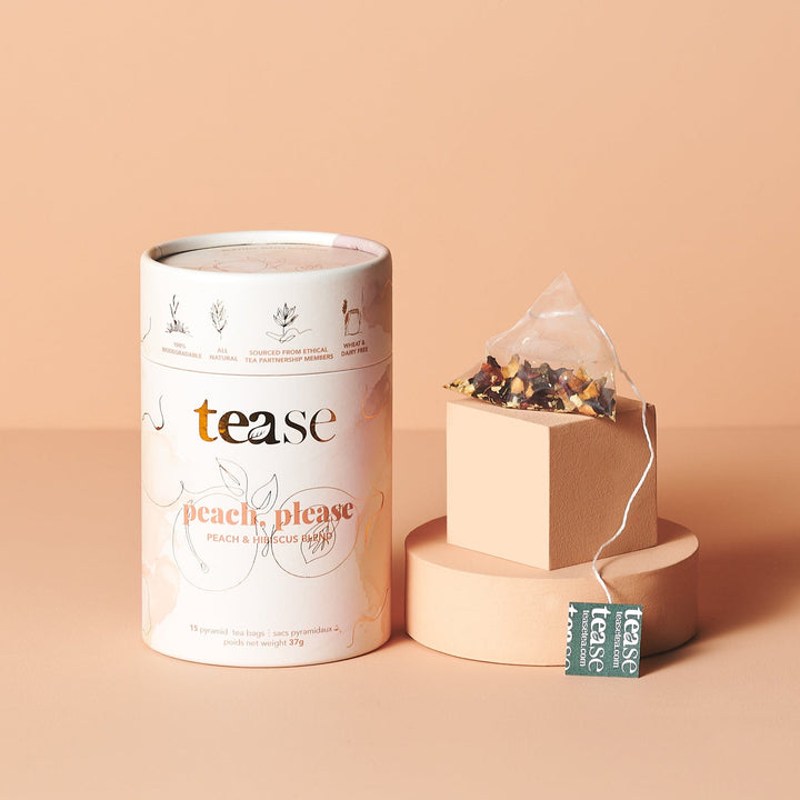 Tease Tea tube-refill > wellness > biodegradable > tea > peach tea > hibiscus tea > hydration tea Peach, Please (NEW) Peach Please Tea | Hydration Support - Tease Wellness Blends