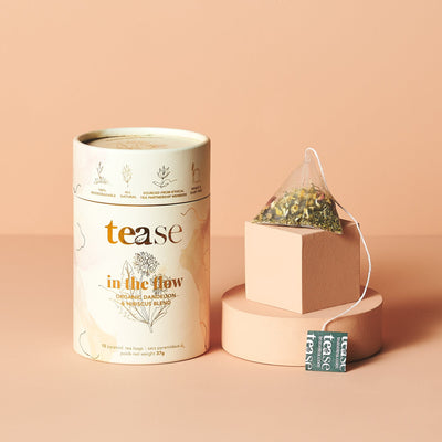 Tease Tea tube-refill > wellness > biodegradable > tea > period tea > pms tea > bloating tea > dandelion tea In the Flow In The Flow Tea | PMS Support - Tease Wellness Blends