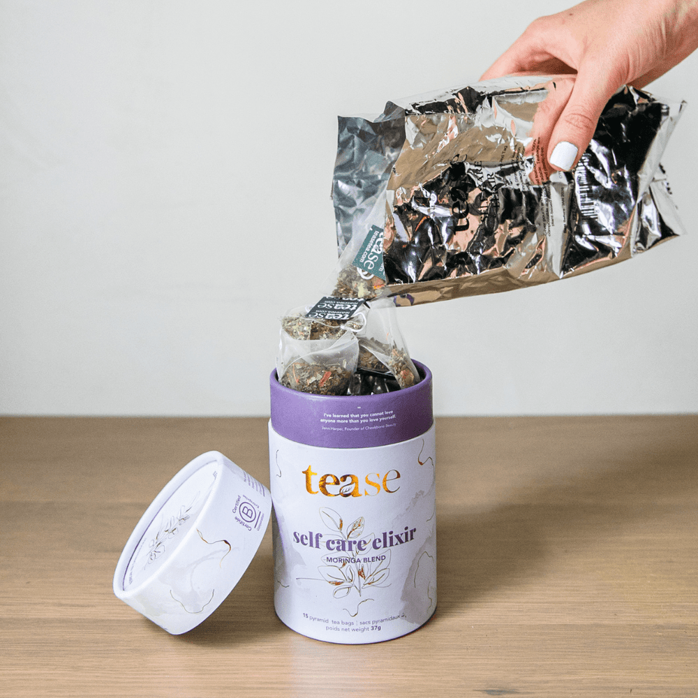 Tease Tea tube-refill > wellness > biodegradable > tea > relaxing tea > stress tea > Ayurvedic Self Care Elixir Refill Self Care Elixir Tea Refill | Meditation Support - Tease Wellness Blends