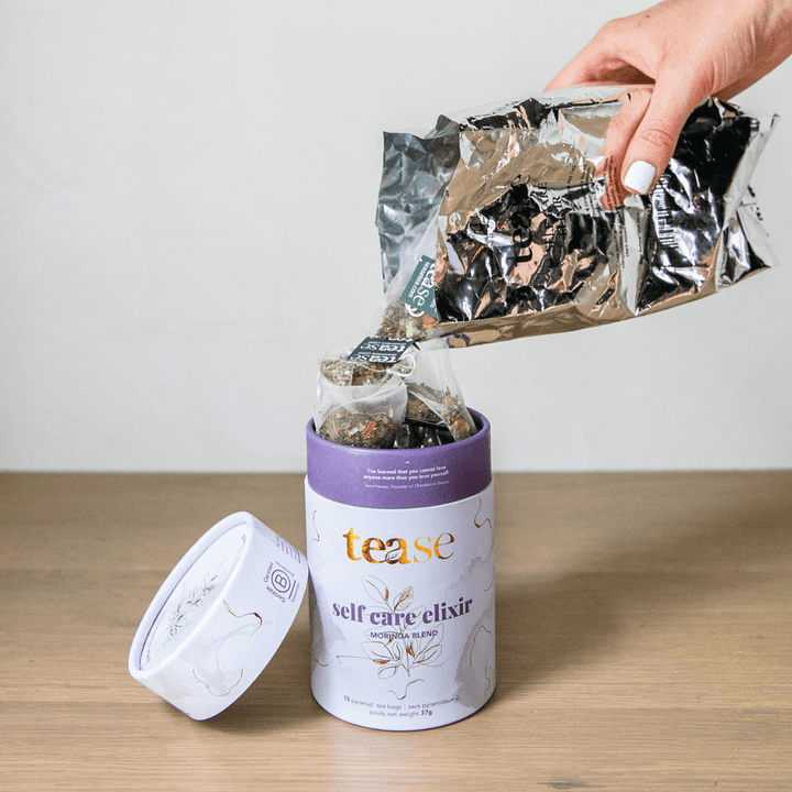 Tease Tea tube-refill > wellness > biodegradable > tea > relaxing tea > stress tea > Ayurvedic Self Care Elixir Refill Self Care Elixir Tea Refill | Meditation Support - Tease Wellness Blends