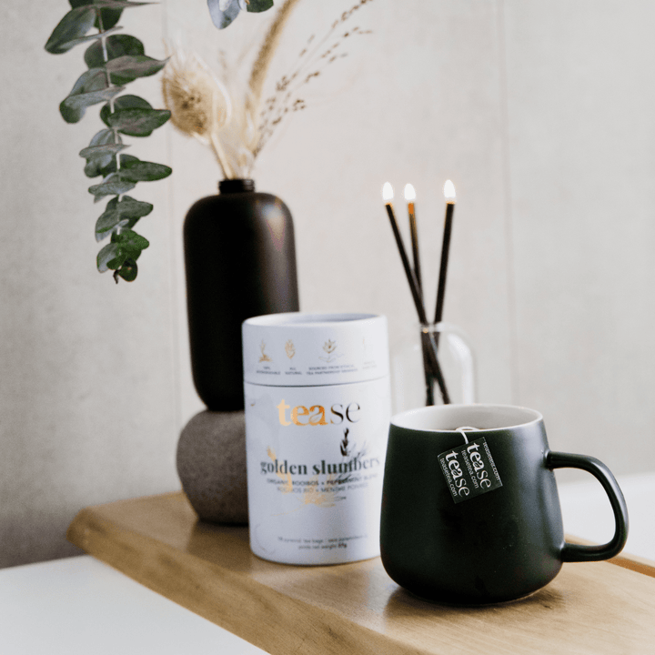 Tease Tea tube-refill > wellness > biodegradable > tea > sleep tea > rooibos > sleepy tea Golden Slumbers Golden Slumbers Tea | Sleep Support - Tease Wellness Blends