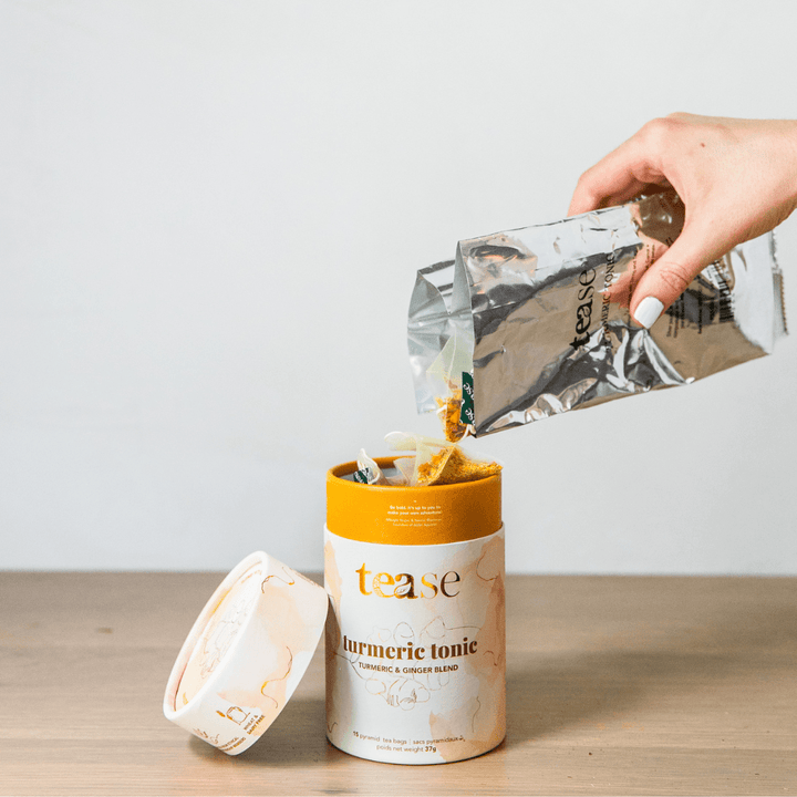 Tease Tea tube-refill > wellness > biodegradable > tea > turmeric tea > anti-inflammatory > inflammation tea Turmeric Tonic Refill Turmeric Tonic Tea Refill | Anti-Inflammatory Support - Tease Wellness Blends